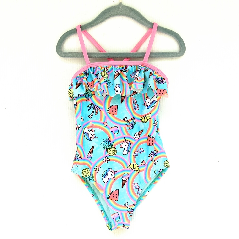 ANGEL BEACH girls Tropical unicorn swimsuit